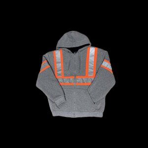 High Vis Safety Reflective Sweatshirt Wool Fleece Zipper Jacket Hoodie